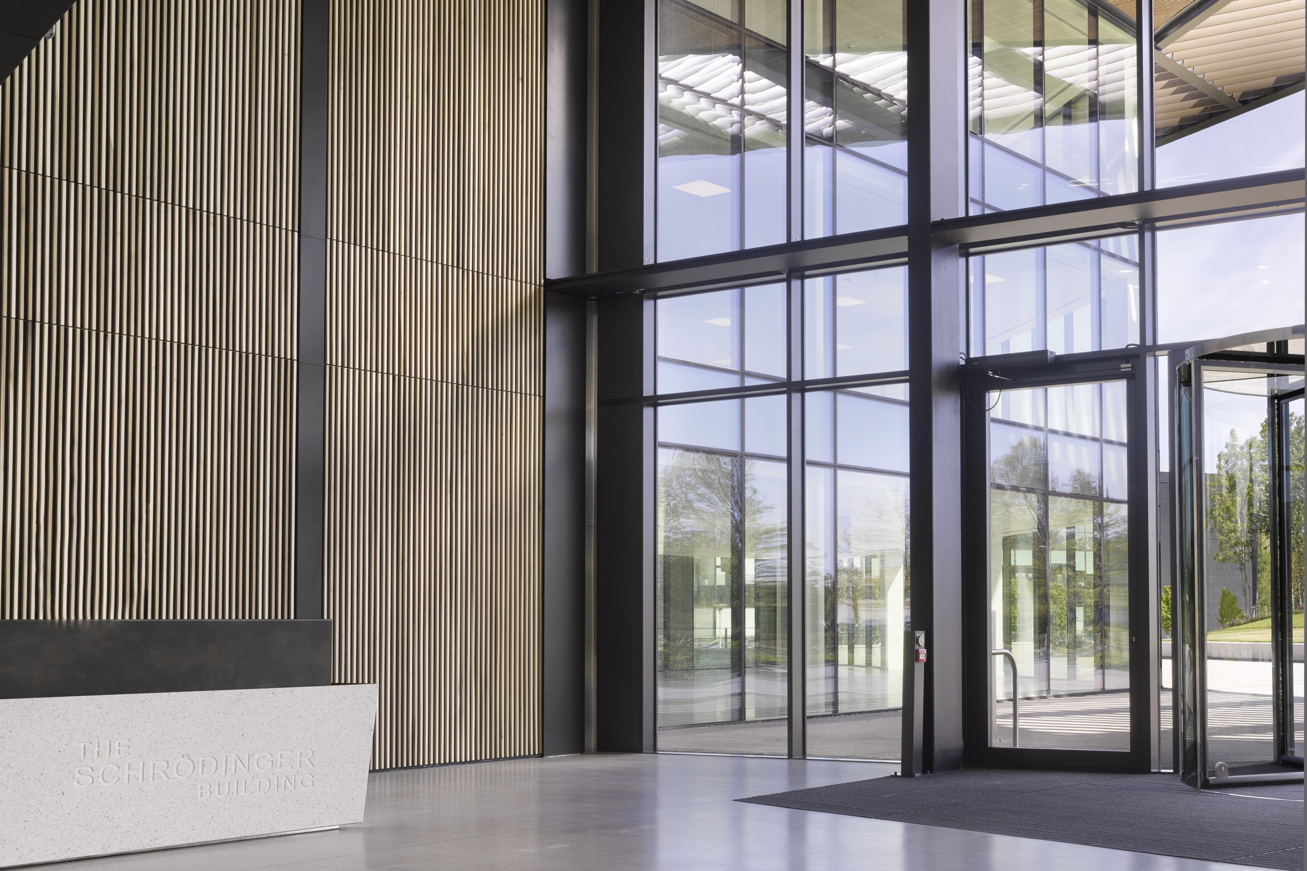 Britplas fire rated glass screens in building reception area