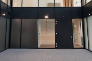 Britplas fire rated door installation in commercial interior